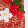 Aardbeienzakje met trekkoord van klassiek kalfsleer en raffia Aardbeienzakje met trekkoord van klassiek kalfsleer en raffia