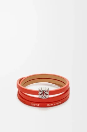Anagram Bombé-draaiarmband van kalfsleer