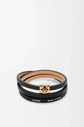 Anagram Bombé-draaiarmband van kalfsleer