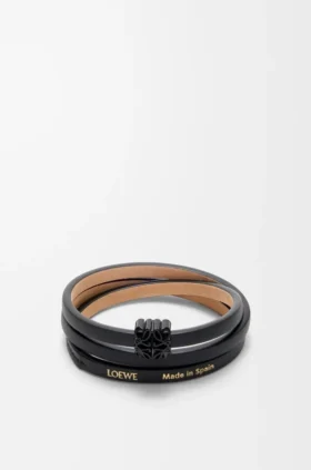 Anagram Bombé-draaiarmband van kalfsleer Anagram Bombé-draaiarmband van kalfsleer