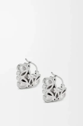 Anagram Bombé hoepeloorbellen van sterlingzilver