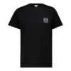 Anagram geborduurd katoenen T-shirt met ronde hals en korte mouwen, zwart H526341Xai-1100