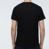 Anagram geborduurd katoenen T-shirt met ronde hals en korte mouwen, zwart H526341Xai-1100