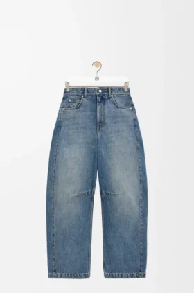 Anagram-jeans met wijd uitlopende pijpen van denim