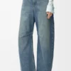 Anagram-jeans met wijd uitlopende pijpen van denim Anagram-jeans met wijd uitlopende pijpen van denim