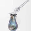 Auberginekleurige ketting van sterlingzilver en parel Auberginekleurige ketting van sterlingzilver en parel