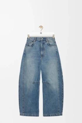 Barrel-jeans van denim