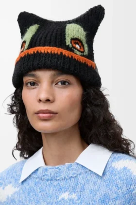 Beanie van een mix van wol, alpaca en mohair