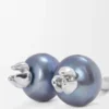 Blueberry-oorbellen van sterlingzilver en parel Blueberry-oorbellen van sterlingzilver en parel