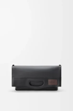 Bob gevouwen Tote bag van glanzend, soepel kalfsleer