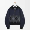 Bomberjack van een mix van nylon en wol Bomberjack van een mix van nylon en wol