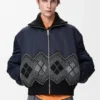 Bomberjack van een mix van nylon en wol Bomberjack van een mix van nylon en wol