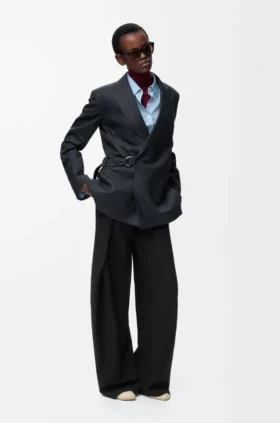 Broek met riemen van wol