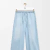 Broek met trekkoord van denim Broek met trekkoord van denim
