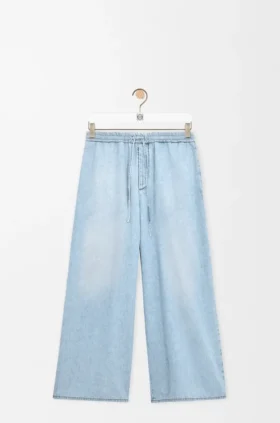 Broek met trekkoord van denim