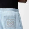 Broek met trekkoord van denim Broek met trekkoord van denim