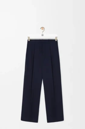 Broek met wijde pijpen van katoen