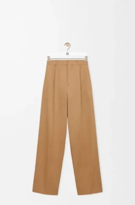 Broek met wijde pijpen van katoen