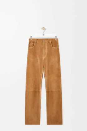 Broek van suède geitenleer