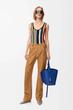 Broek van suède geitenleer