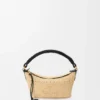 Cala-minitassen van klassiek kalfsleer en raffia