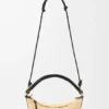 Cala-minitassen van klassiek kalfsleer en raffia