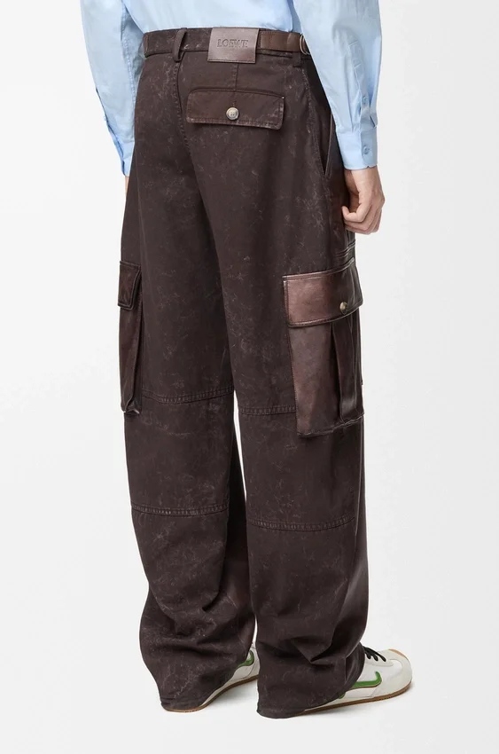 Cargo-broek van nappa-lamsleer en katoen Cargo-broek van nappa-lamsleer en katoen