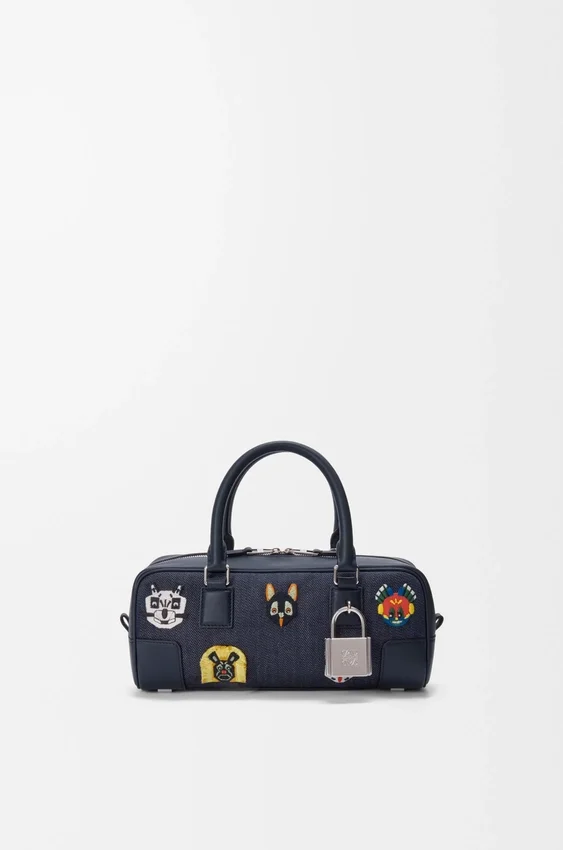 Cats Amazona 23 Cropped-tas van geborduurd denim Cats Amazona 23 Cropped-tas van geborduurd denim