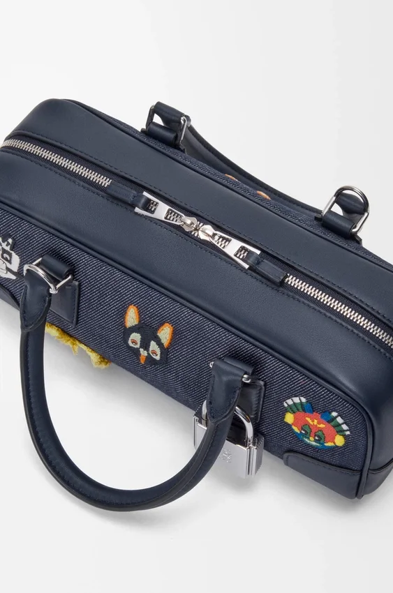 Cats Amazona 23 Cropped-tas van geborduurd denim Cats Amazona 23 Cropped-tas van geborduurd denim