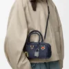 Cats Amazona 23 Cropped-tas van geborduurd denim Cats Amazona 23 Cropped-tas van geborduurd denim