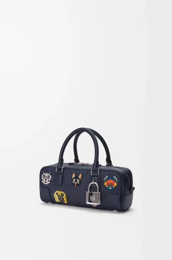 Cats Amazona 23 Cropped-tas van geborduurd denim Cats Amazona 23 Cropped-tas van geborduurd denim