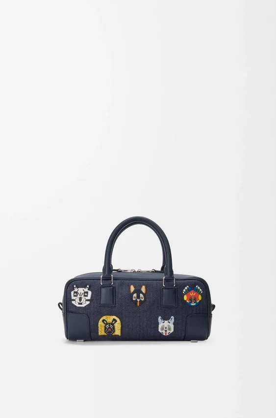 Cats Amazona 23 Cropped-tas van geborduurd denim Cats Amazona 23 Cropped-tas van geborduurd denim
