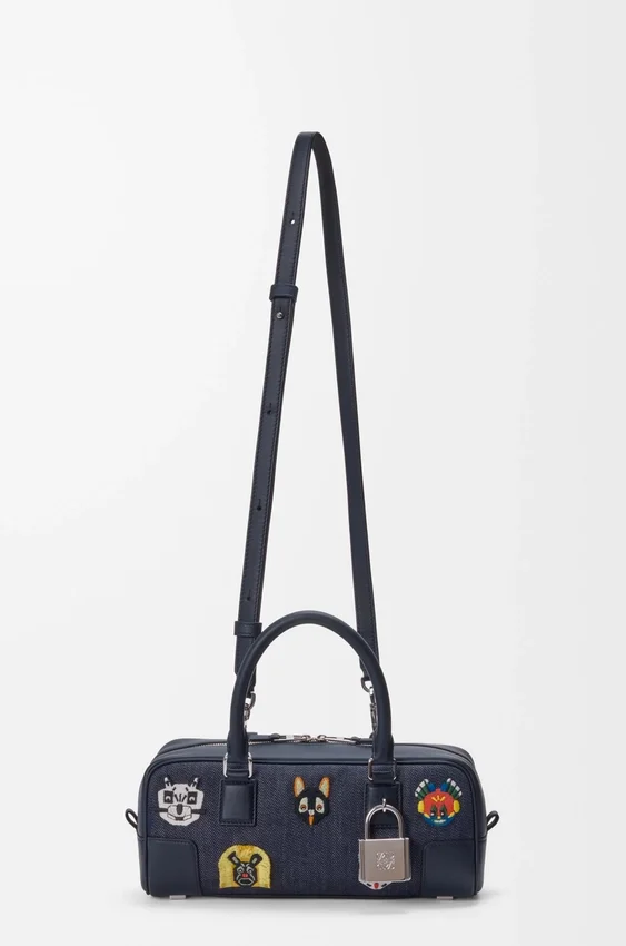 Cats Amazona 23 Cropped-tas van geborduurd denim Cats Amazona 23 Cropped-tas van geborduurd denim