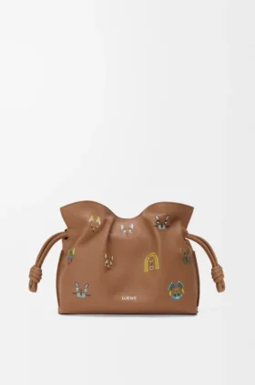 Cats Mini Flamenco-clutch van nappa-kalfsleer