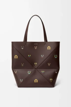 Cats XL-tote bag met Puzzle Fold in nappa-kalfsleer