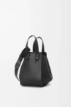 Compacte hangmat-tas van kalfsleer