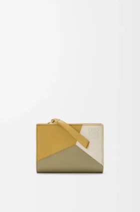 Compacte Puzzle-portemonnee van klassiek kalfsleer