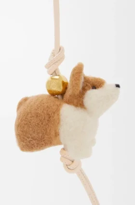 Corgi-bedeltje van vilt en kalfsleer Corgi-bedeltje van vilt en kalfsleer