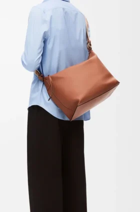 Cubi-crossbodytas van soepel, glad kalfsleer en jacquard