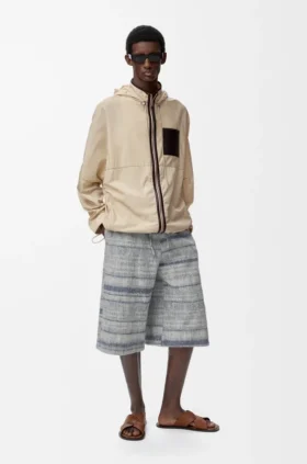 Denim-short met trekkoord