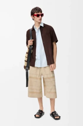 Denim-short met trekkoord