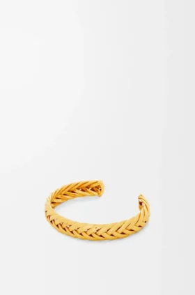Dunne gevlochten manchet van sterlingzilver Dunne gevlochten manchet van sterlingzilver