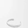 Dunne gevlochten manchet van sterlingzilver Dunne gevlochten manchet van sterlingzilver