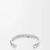 Dunne gevlochten manchet van sterlingzilver Dunne gevlochten manchet van sterlingzilver