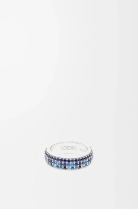 Dunne pavé-ring van sterlingzilver en kristallen Dunne pavé-ring van sterlingzilver en kristallen