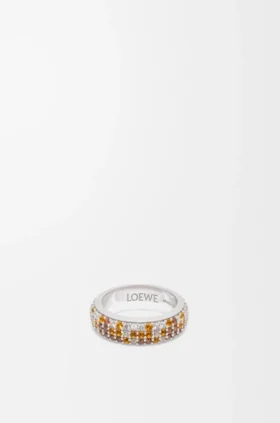 Dunne pavé-ring van sterlingzilver en kristallen Dunne pavé-ring van sterlingzilver en kristallen