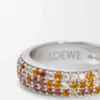Dunne pavé-ring van sterlingzilver en kristallen Dunne pavé-ring van sterlingzilver en kristallen