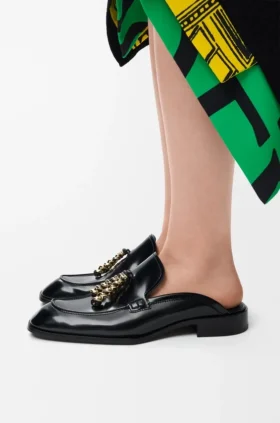 Edge-loafer-muiltje van geborsteld kalfsleer