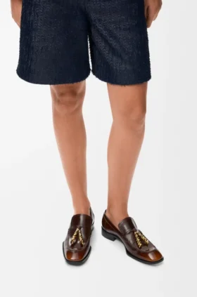 Edge-loafer van geborsteld kalfsleer