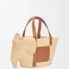 Elephant Basket van raffia en kalfsleer Elephant Basket van raffia en kalfsleer